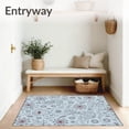 thumbnail image 3 of ODIKA 6'x9' Machine Washable Non-Slip Area Rug, Whimsical Sloth Winter Wonderland Scene Art High Traffic Rug, Gray, 635041, 3 of 7