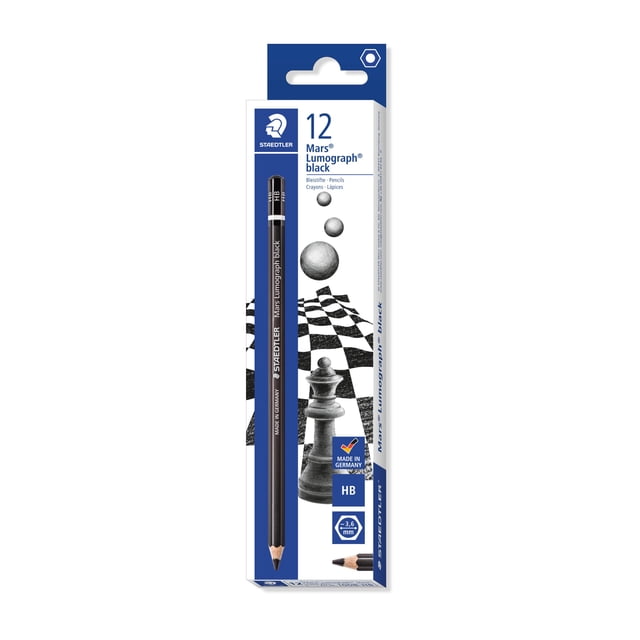 Lápices de dibujo STAEDTLER Mars Lumograph Black HB preafilados