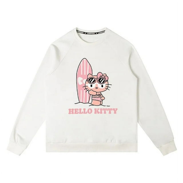 Hellokitty Kitty Sweat à Capuche Col Rond Femme Automne Manteau Hello Cat Deux Yuans Vêtements Imprimés Amples HOEMLIN HOEMLIN