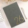 thumbnail image 2 of 2026 Planner, 2026 A5 Daily Planner – PU Handmade Leather Hardcover, Schedule & Time Management Notebook, Weekly & Monthly Planner, 156Sheets/312Pages for Work, Office Planning(Grey,8.5x5.8"), 2 of 9
