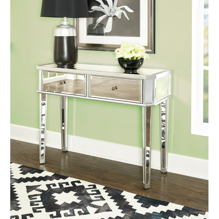 Powell glass console table deals