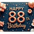 thumbnail image 4 of Decorative Birthday Banner Balloon Design Happy 88th Birthday for Milestone Celebration Indoor Decoration Party Scene, 4 of 8