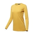 thumbnail image 2 of A2Y Women's Basic Solid Soft Cotton Long Sleeve Crew Neck Top Shirts Light Mustard M, 2 of 3