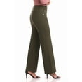 thumbnail image 2 of Rekkuna Women's Comfort Stretch Pull-On Wide Leg Pant with Snap Detail (14, Olive), 2 of 5