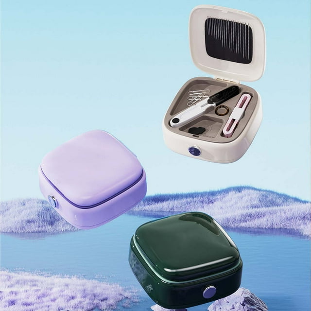Caja de set de agujas e hilo magnéticas para kit portátil de coser • Kit de costura de viaje completo de 32 piezas • Incluye tijeras, botones, alfileres • Compacto para casa, viajes, coche