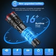 thumbnail image 6 of Juyafio Rechargeable Flashlight, 300,000 High Lumen,5 Light Modes, USB-C Fast Charging, Waterproof Portable Flashlight for Camping, Emergency, Home and Outdoor Use (Red), 6 of 13
