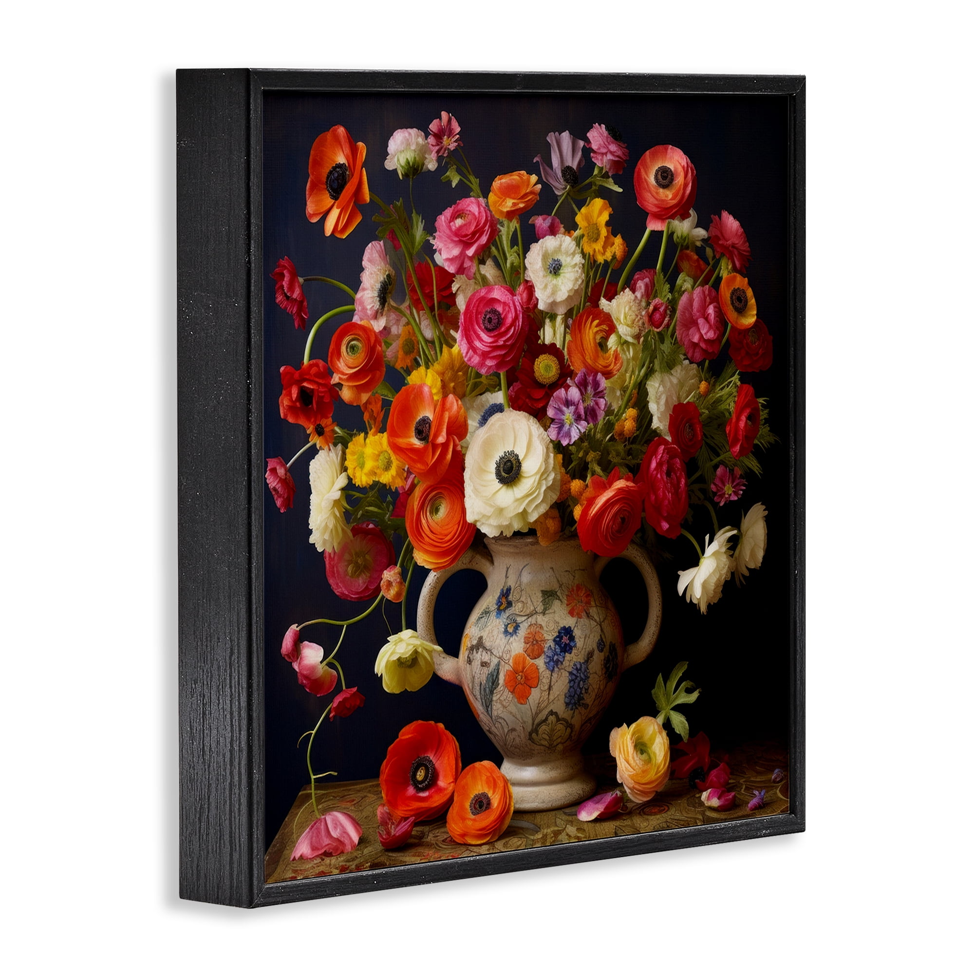 Stupell Industries Harmonious Bouquet Composition Black Framed Giclee Art, design by Lazar Studio