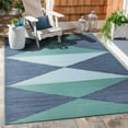 Better Homes & Gardens 5' x 7' Tonal Blue Diamond Outdoor Rug