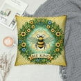 thumbnail image 2 of Leisuo Summer Throw Pillow Cover - '' Bee Floral Wreath Design, Farmhouse Decorative Cushion Case for Couch, Sofa, Home, Outdoor, 2 of 5
