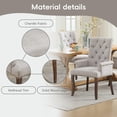 thumbnail image 4 of Lovableguy Mid Century Chenille Dining Chairs,Upholstered Tufted Kitchen Side Chairs with Armrests and Solid Wood Frame & Legs,for Dining, Kitchen & Living Room,Beige, 4 of 8