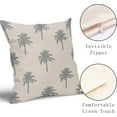 thumbnail image 6 of Gray Palm Tree Pillow Covers 18X18 InchTropical Coconut Trees Coastal Plants Decorative Pillow Cases Set of 2 Summer Retro Cotton Linen Throw Pillows Home Decor for Sofa Couch Cushion Outdoor, 6 of 6