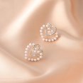 thumbnail image 3 of Pendientes de aro de perlas para mujer, pendientes de perlas, pendientes de círculo grande, joyería de moda, pendientes de corazón para mujer, pendientes de corazón, 3 of 5