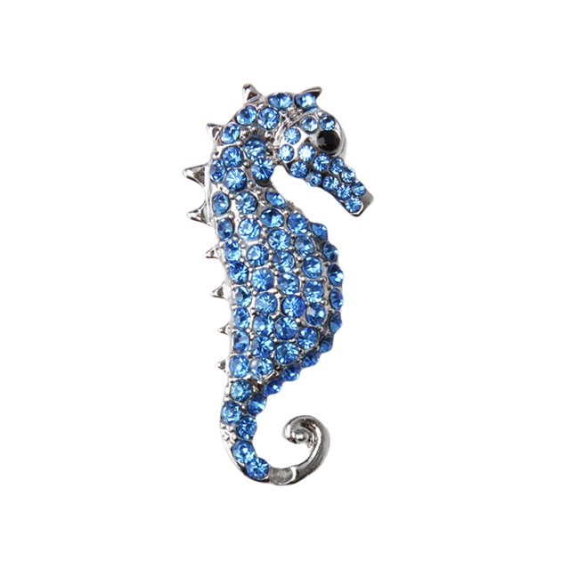 Qarigey Broches para mujer, alfileres de galvanoplastia con diamantes de imitación, joyería moderna, regalos en forma de hipocampo, chal, Accesorios de disfraces