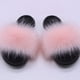 thumbnail image 1 of Pantuflas de pelo de zorro sintético, pantuflas de pelo de piel europea y americana, sandalias y pantuflas para el hogar para mujer, prendas exteriores de EVA, 1 of 6