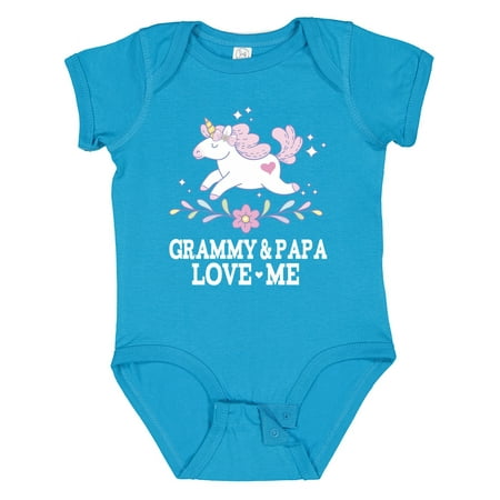 

Inktastic Grammy and Papa Love Me Unicorn Gift Baby Girl Bodysuit