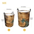 thumbnail image 3 of Fuzoiu Antique Map Adventure Scene Print Circular Hamper,Laundry Basket with Handle,Collapsible Laundry,Dirty Clothes Storage Basket,for Bedroom Bathroom Dorm Living Room-Medium, 3 of 6