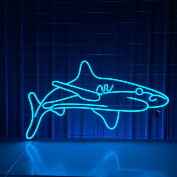 Glowneon Shark Neon Sign Custom Led Neon, Shark Sea Art Light Decor