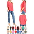 thumbnail image 6 of Women's Casual Round Neck Top Blouse with Roll Tab Sleeve, 6 of 6