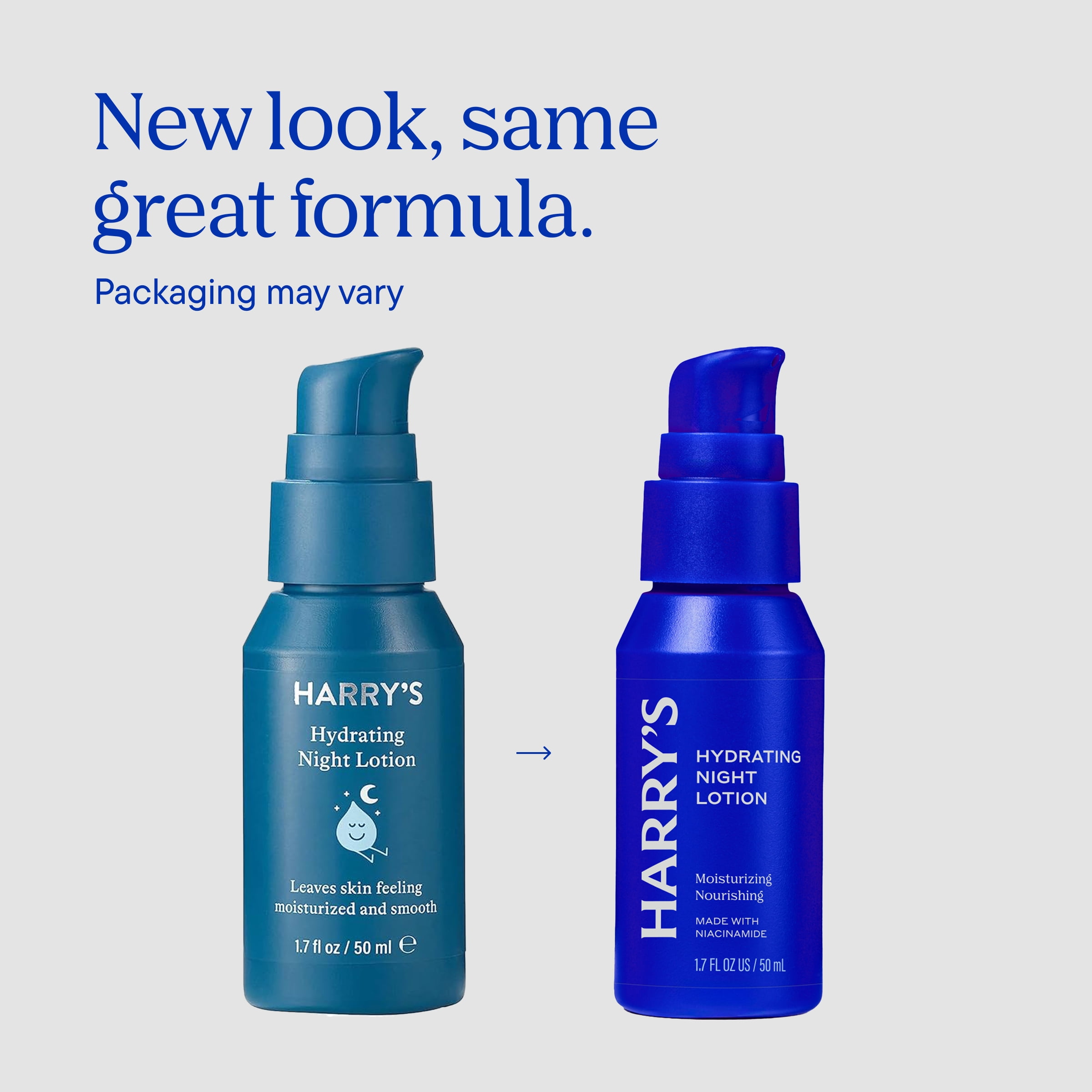 Harry's Hydrating Night Lotion, Night Moisturizer for Face, Lightweight 1.7 Fl Oz, Pack of 3