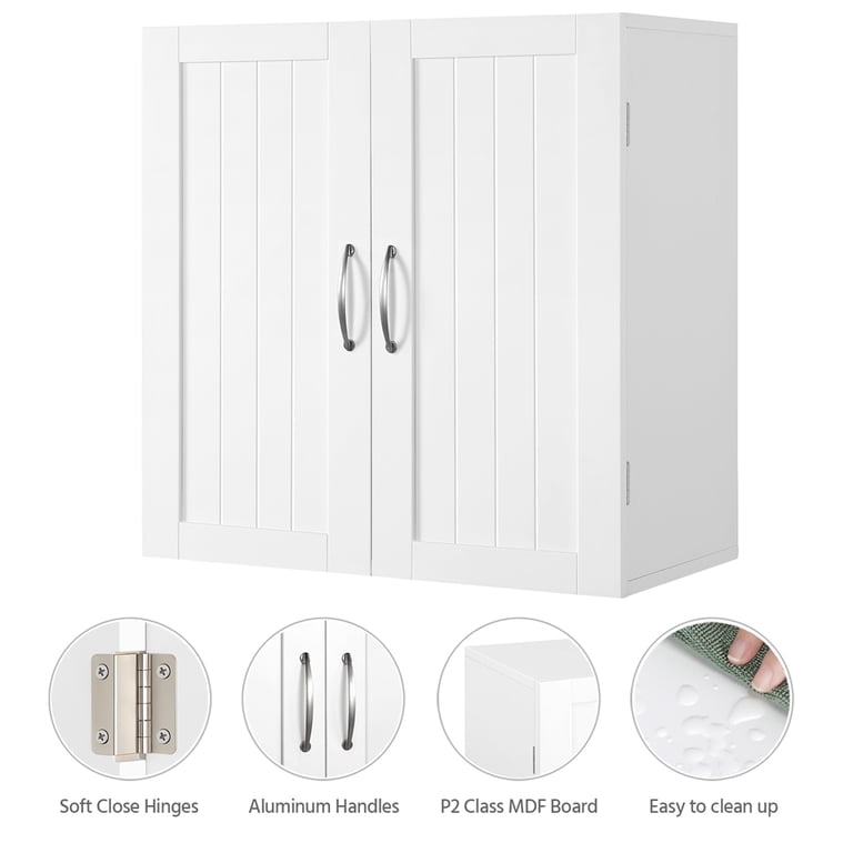Yaheetech Wall Mount Cabinet with Adjustable Shelf, White photo 7