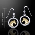 thumbnail image 2 of Friesian Horse Rope Braid 925 Sterling Silver Earrings Fine Jewelry Gold Accent, 2 of 2