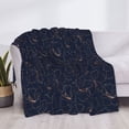 thumbnail image 3 of Rateoe Copper-Gold Gloss Outline Lily Flower Pattern Flannel Throw Blanket, Ultra-soft Blanket for Bed, Couch, Car, Hypoallergenic Anti-pilling blanket-60"x50"(Horizontal), 3 of 6