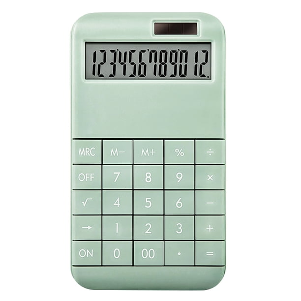 Calculadora inteligente Contador solar LCD digital eléctrico de 12 dígitos para la oficina de la escuela de negocios, verde Monstrate EL001410-02