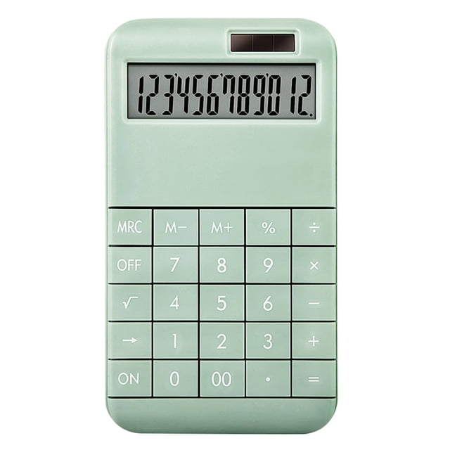 Calculadora inteligente Contador solar LCD digital eléctrico de 12 dígitos para la oficina de la escuela de negocios, verde AweSitey EL001410-02