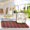 thumbnail image 5 of FREEAMG Red Buffalo Plaid Dish Drying Mat for Kitchen Counter,Super Quick Absorbent Composite Sponge Dish Drying Pad,Heat Resistant Non-Slip Rack Tableware Mat, 18x24 Inch, 5 of 7