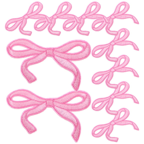 10 Pcs Bow Tie Cloth Patch for Kids Toy Children's Medals Bowling Fidget Baby Pink