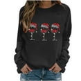 thumbnail image 3 of Uootdi Christmas Sweatshirts for Women Christmas Trees Snowflake Snowman Reindeer Sequined Print Gift Blouse Long Sleeve T Shi rts for Women, 3 of 6
