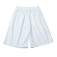 thumbnail image 4 of Bramtres Clearance Sale Mens Shorts,Mens Shorts Casual,Summer Fashion Trend Casual Comfortable Solid Mesh Men'S Shorts,Workout Shorts,Mens Pants White L, 4 of 9