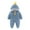 Blue, variant on Diufon Infant Baby Boy Girl Fleece Romper Long Sleeve Hoodie Thickened Warm Side Zipper Footie Snowsuit