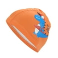 thumbnail image 6 of Unique Bargains 1 Pc Knitted PU Elastic Cartoon Dinosaur Swim Cap Orange, 6 of 6