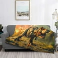thumbnail image 2 of Yiaed Realistic Style Forest Dinosaur Print Blanket Throw Blanket Soft Cozy Flannel Blanket for Home Bed Sofa Couch Chair-60"x50", 2 of 6