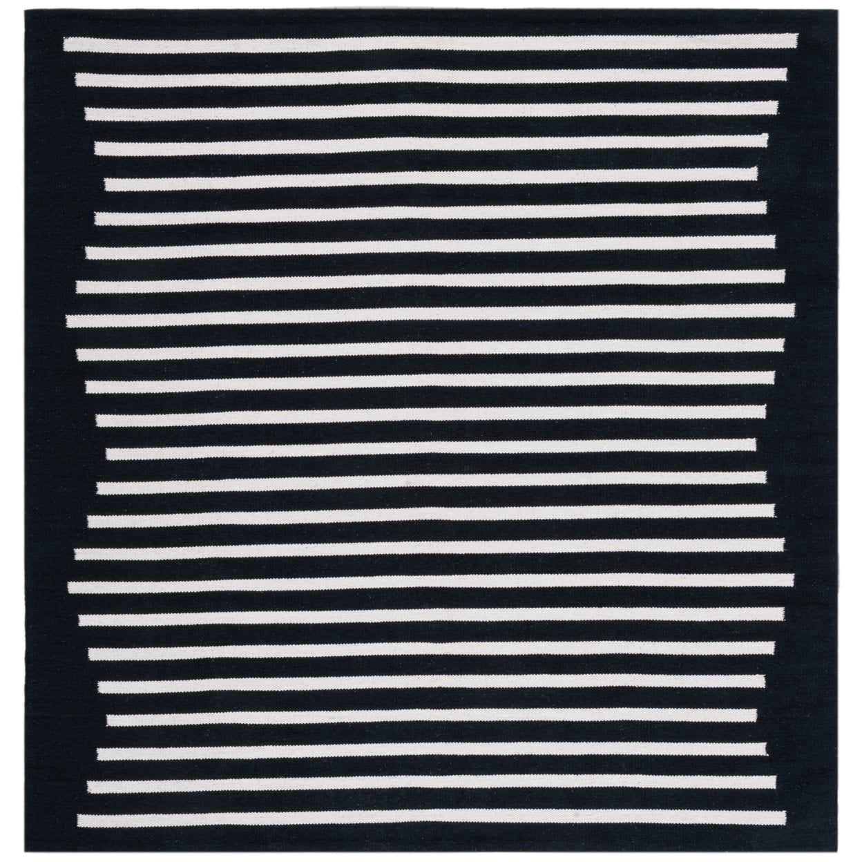 SAFAVIEH Montauk Amadine Striped Cotton Area Rug, Black/Ivory, 8' x 10'