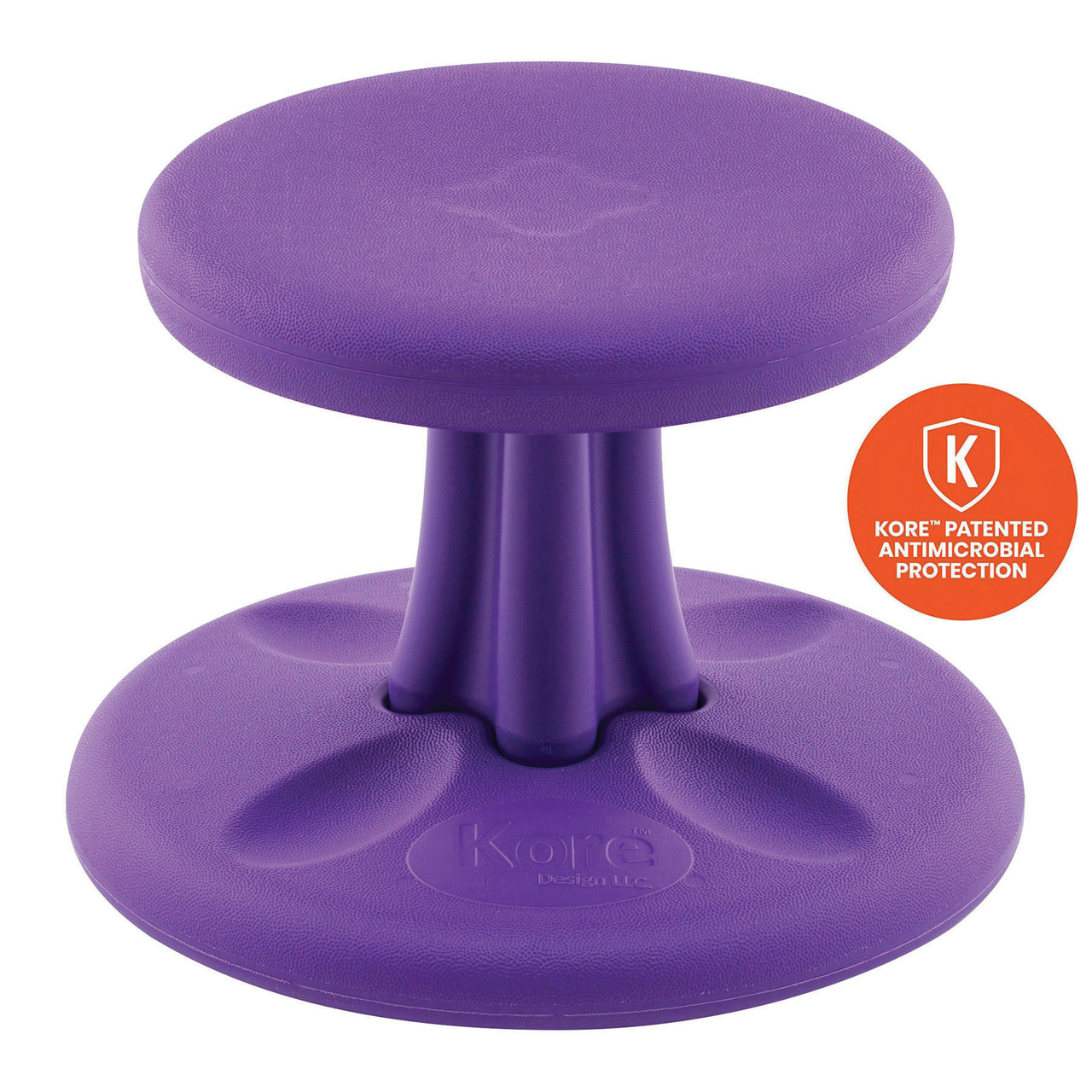Kore Wobble Chair - Flexible Seating Stool for Toddlers, Age Range 2-3, Now with Antimicrobial Protection - Purple (10in Tall)