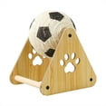 thumbnail image 1 of Rascador de Madera para Gatos, de Bolas con Garras, Cuerda Envuelta A Mano, Estructura de Escalada, Columna de Rascado, Juguete para Gatos., 1 of 5