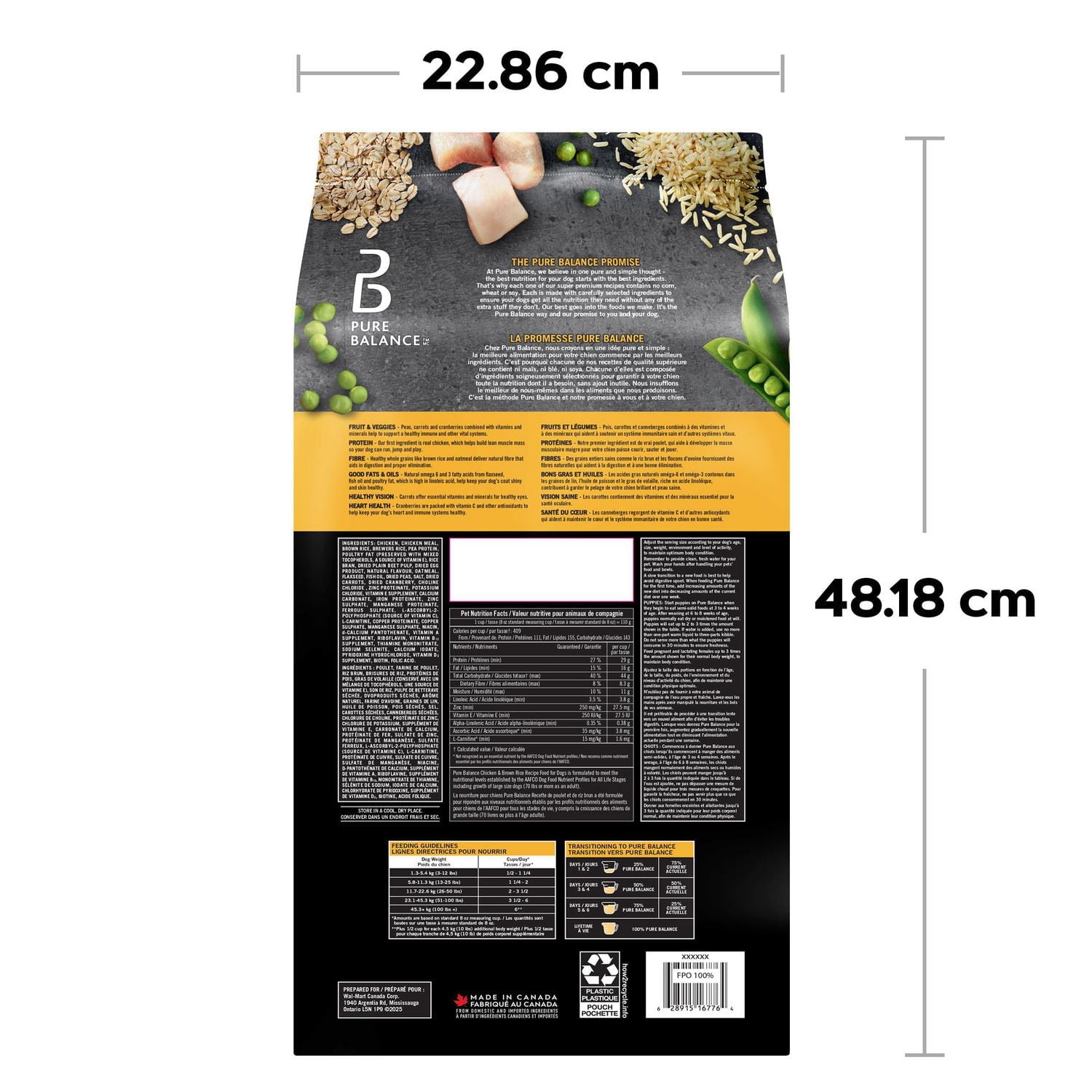 Pure Balance Recette Poulet et Riz Nourriture sèche pour Chien