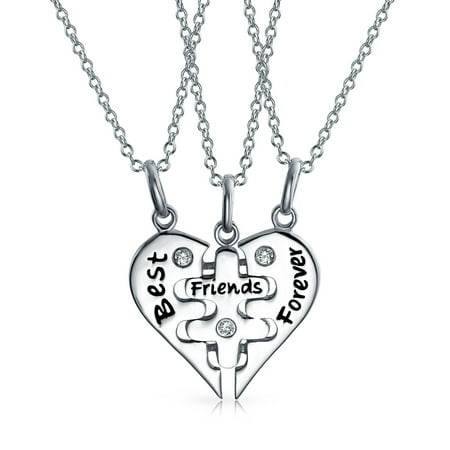 3pcs Best Friends Forever Bff Split Broken Puzzle Heart Break Apart Pendant Necklace For Women 925 Sterling Silver Canada - Best Friends Split Pendant 3pcs Best Friends Forever Bff Split Broken Puzzle Heart Break Apart Pendant Necklace For Women 925 Sterling Silver Canada - Best Friends Split Pendant