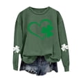 thumbnail image 4 of WEAIXIMIUNG Chandails en Molleton Courts pour Femmes Plus Femmes Jour de la Saint-Patrick Col Rond Manches Longues Jogging Chandail en Molleton Vert Imprimé Graphique Quatre Feuilles, 4 of 4
