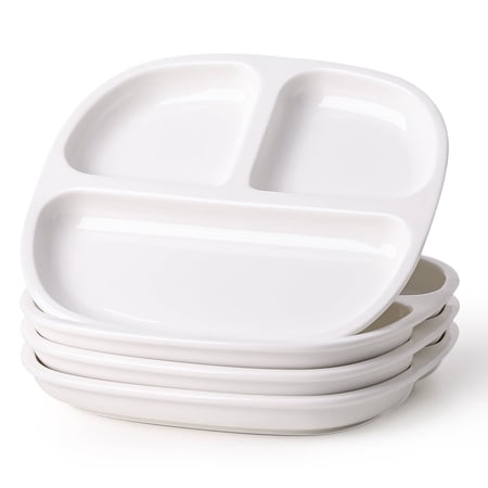 CIKICIKI 8 Ceramic Divided Plates Set of 4Pcs Square