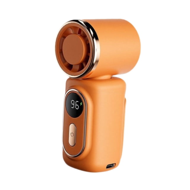 Ventilador portátil con clip, rotación ajustable, recargable, tamaño bolsillo, 5 velocidades, ideal para mujeres, hombres, conciertos, oficina y Naranja