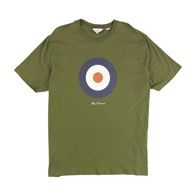 Ben Sherman Mens Signature Target Graphic T-Shirt, Green, X-Large