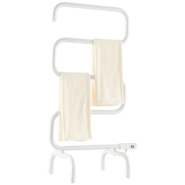 100W Electric Towel Warmer Drying Rack Wall Mounted Freestanding White