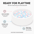 thumbnail image 5 of BEEPRINCESS Foam Ball Pit - Soft Play for Baby Infants and Toddlers Ages 1-3, Round Shape, No Balls Included, White, 5 of 10