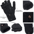 thumbnail image 3 of Guantes de mujer Manoplas sin dedos - Guantes cálidos de invierno Tejido de cable Heat Weaver, Guantes de medio dedo para damas y niñas MFZFUKR CJWUS-1240, 3 of 7