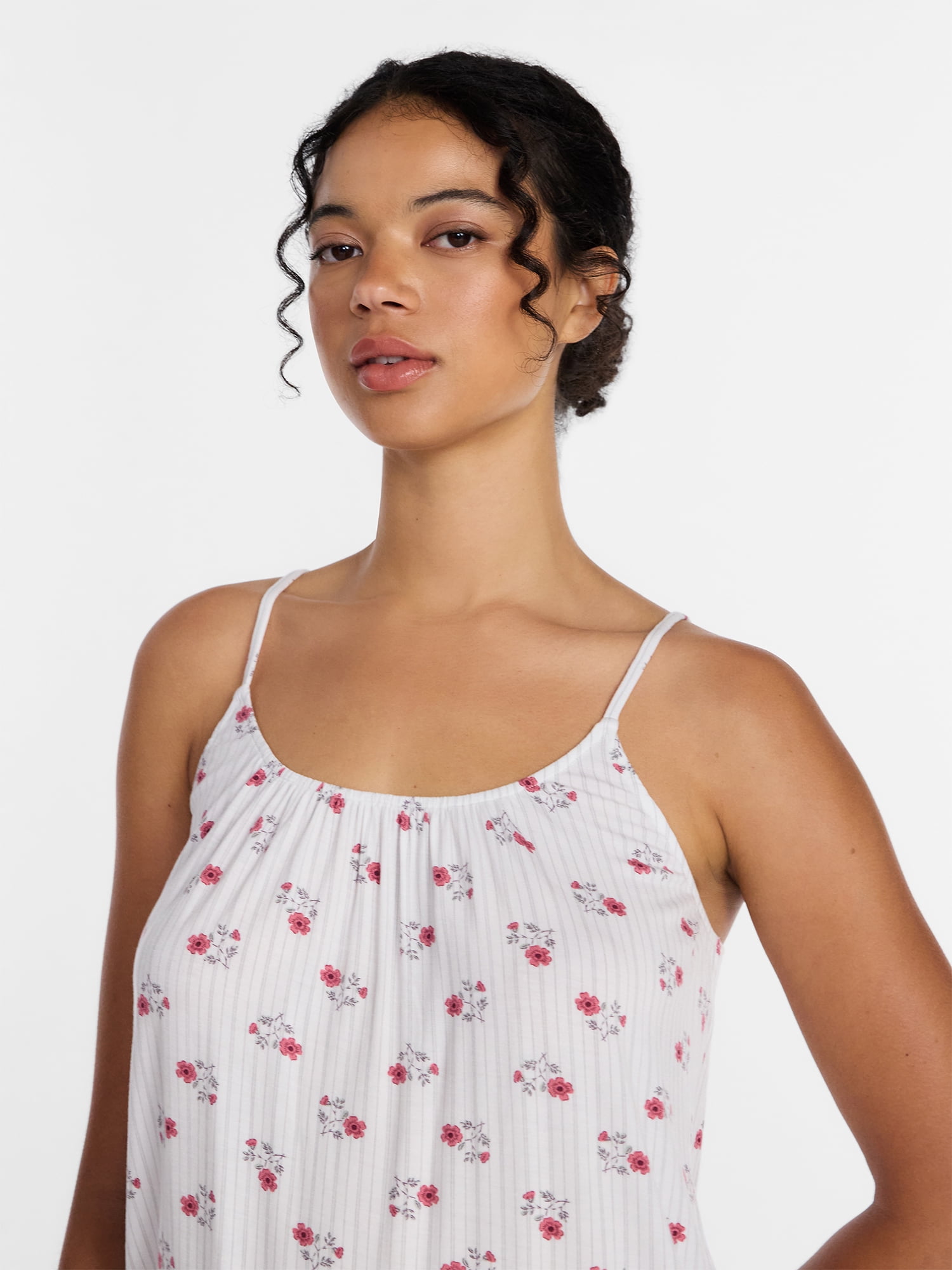 Joyspun Women’s Modal-Blend Ruffle Trim Cami and Shorts Sleepwear Set, 2-Piece, Sizes XS-3X