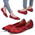 thumbnail image 1 of Zapatos Vestir Punto Planos Casuales Sin Cordones Mujeres Cómodo Cuña Baja Clásico, 1 of 9