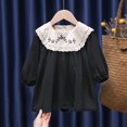 thumbnail image 1 of Vestido informal para niñas pequeñas, ropa a cuadros, verano 2022, nuevo vestido coreano de algodón y lino para niñas, vestido de princesa con cuello vuelto grande Tan Jianjun unisex, 1 of 2